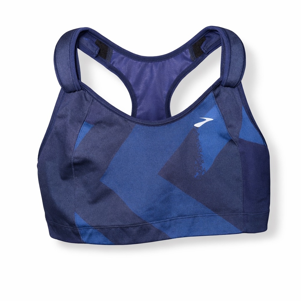 Brooks Navy and Royal Blue Racerback Sports Bra (no size tag). Approx -small